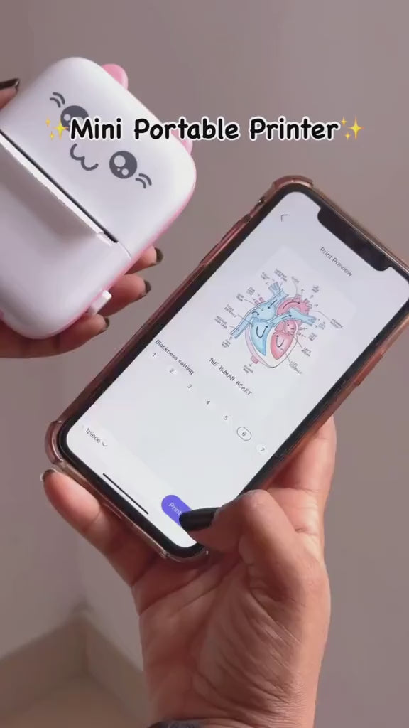 Mini Bluetooth Thermal Printer - Wireless Pocket Printer for iphone & Android