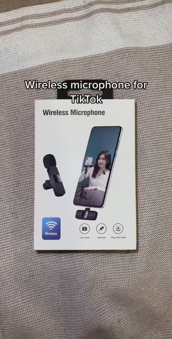 Wireless Lavalier Microphone - Plug & Play Mic for Iphone & Android