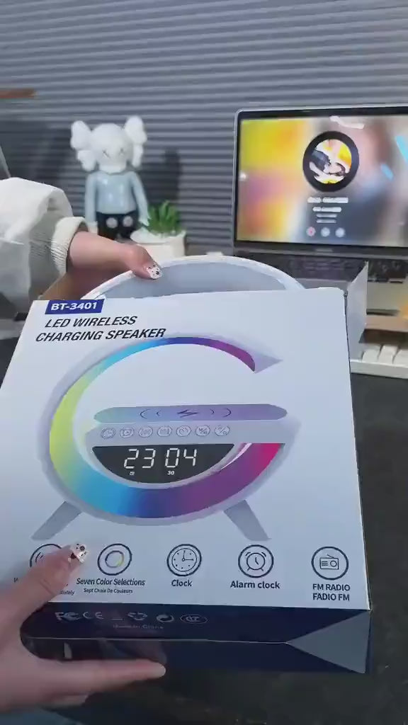 Power Bank Bluetooth Speaker Volume Control Alarm Clock And Ambient Lightingmultifunctional All In One
